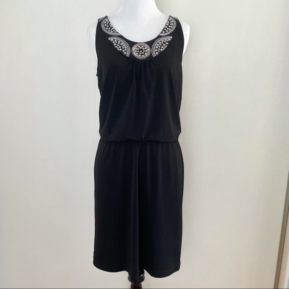 White House Black Market Sparkle Neck Sleeveless Dress, Sz Small - Picture 3 of 9